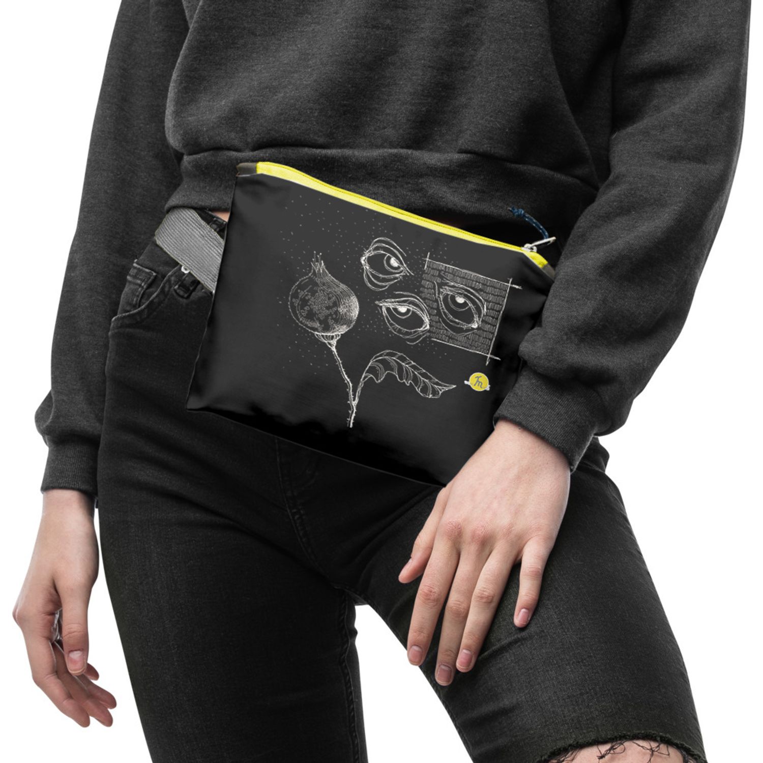 Borseta Handmade Fanny Pack, Priviri si Mac, Multicolor, 22x19 cm fotografia produsului View 2 L