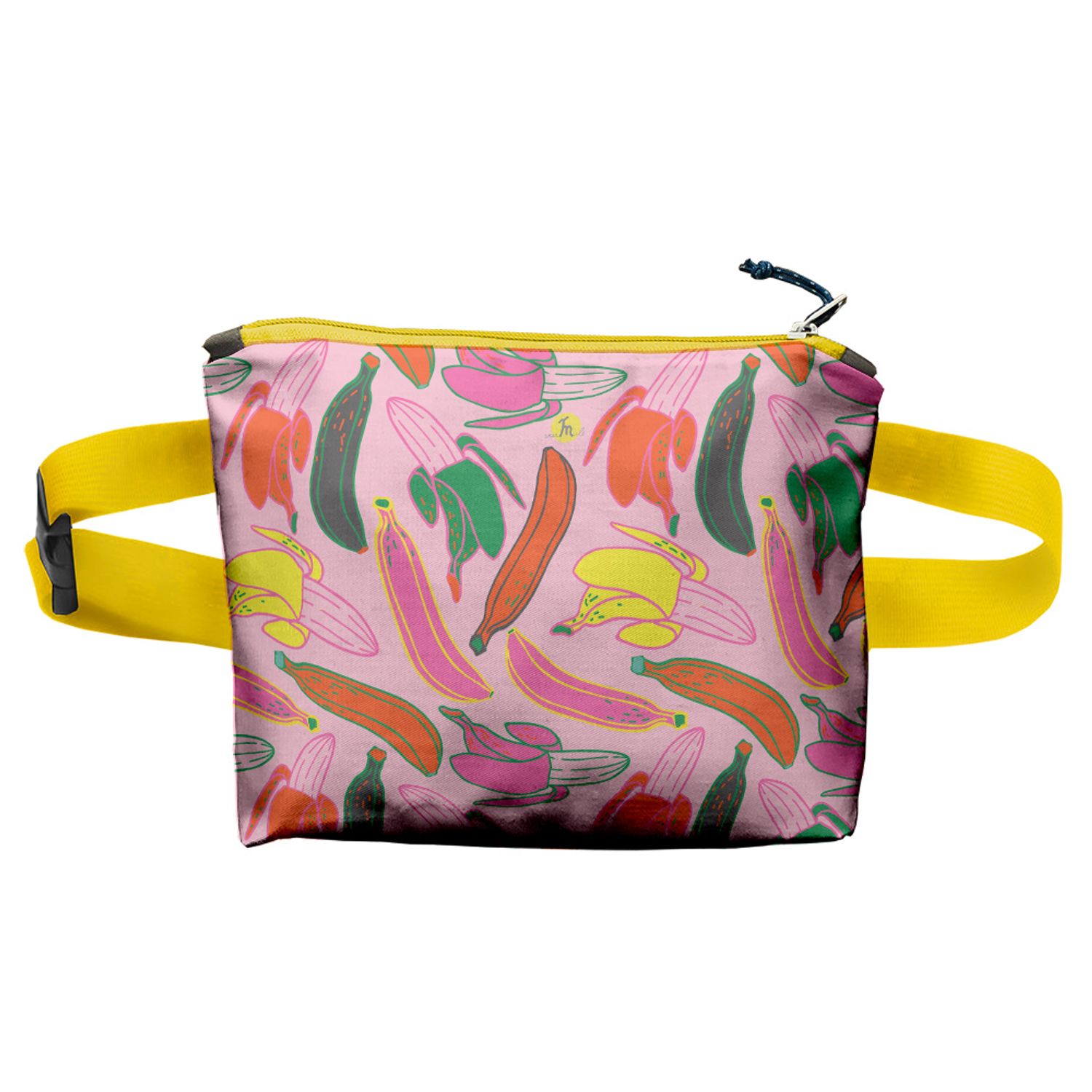 Borseta Handmade Fanny Pack, Pattern cu Banane, Multicolor, 22x19 cm fotografia produsului