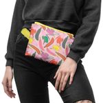 Borseta Handmade Fanny Pack, Pattern cu Banane, Multicolor, 22x19 cm fotografia produsului View 3 S
