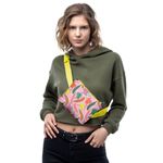 Borseta Handmade Fanny Pack, Pattern cu Banane, Multicolor, 22x19 cm fotografia produsului View 4 S