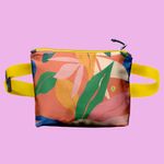 Borseta Handmade Fanny Pack, Pattern cu Frunze Exotice, Multicolor, 22x19 cm fotografia produsului View 5 S