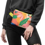 Borseta Handmade Fanny Pack, Pattern cu Frunze Exotice, Multicolor, 22x19 cm fotografia produsului View 3 S