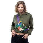 Borseta Handmade Fanny Pack, Pattern Exotic Verde, Multicolor, 22x19 cm fotografia produsului View 4 S