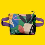 Borseta Handmade Fanny Pack, Pattern Exotic Verde, Multicolor, 22x19 cm fotografia produsului View 5 S