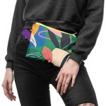 Borseta Handmade Fanny Pack, Pattern Exotic Verde, Multicolor, 22x19 cm fotografia produsului View 3 S