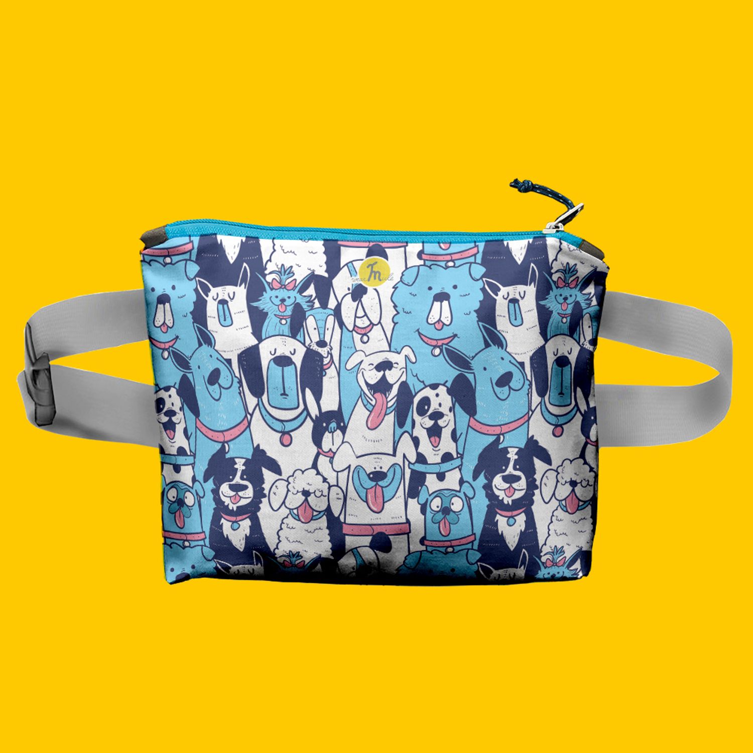 Borseta Handmade Fanny Pack, Caini de Diferite Rase, Multicolor, 22x19 cm fotografia produsului View 5 L