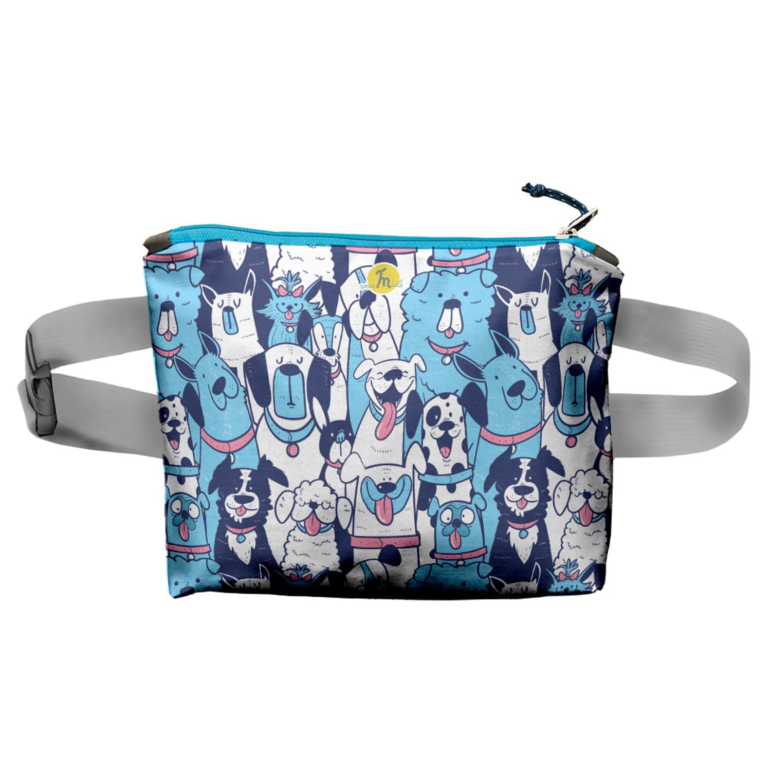 Borseta Handmade Fanny Pack, Caini de Diferite Rase, Multicolor, 22x19 cm fotografia produsului