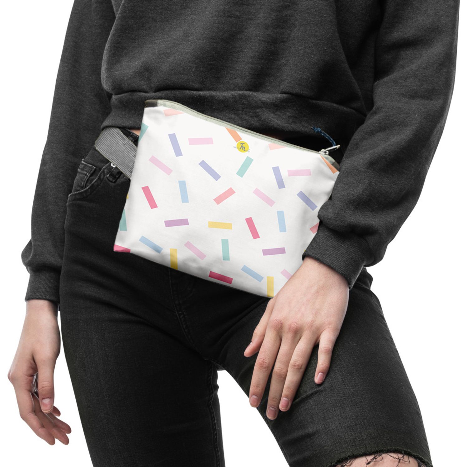 Borseta Handmade Fanny Pack, Abstract Confetti, Multicolor, 22x19 cm fotografia produsului View 3 L
