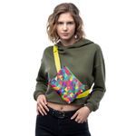 Borseta Handmade Fanny Pack, Abstract Rubix Cube, Multicolor, 22x19 cm fotografia produsului View 4 S