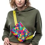 Borseta Handmade Fanny Pack, Abstract Rubix Cube, Multicolor, 22x19 cm fotografia produsului View 2 S