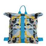 Rucsac Handmade tip Backpack, Patrate Color in Stroboscop, Multicolor, 45x37 cm fotografia produsului