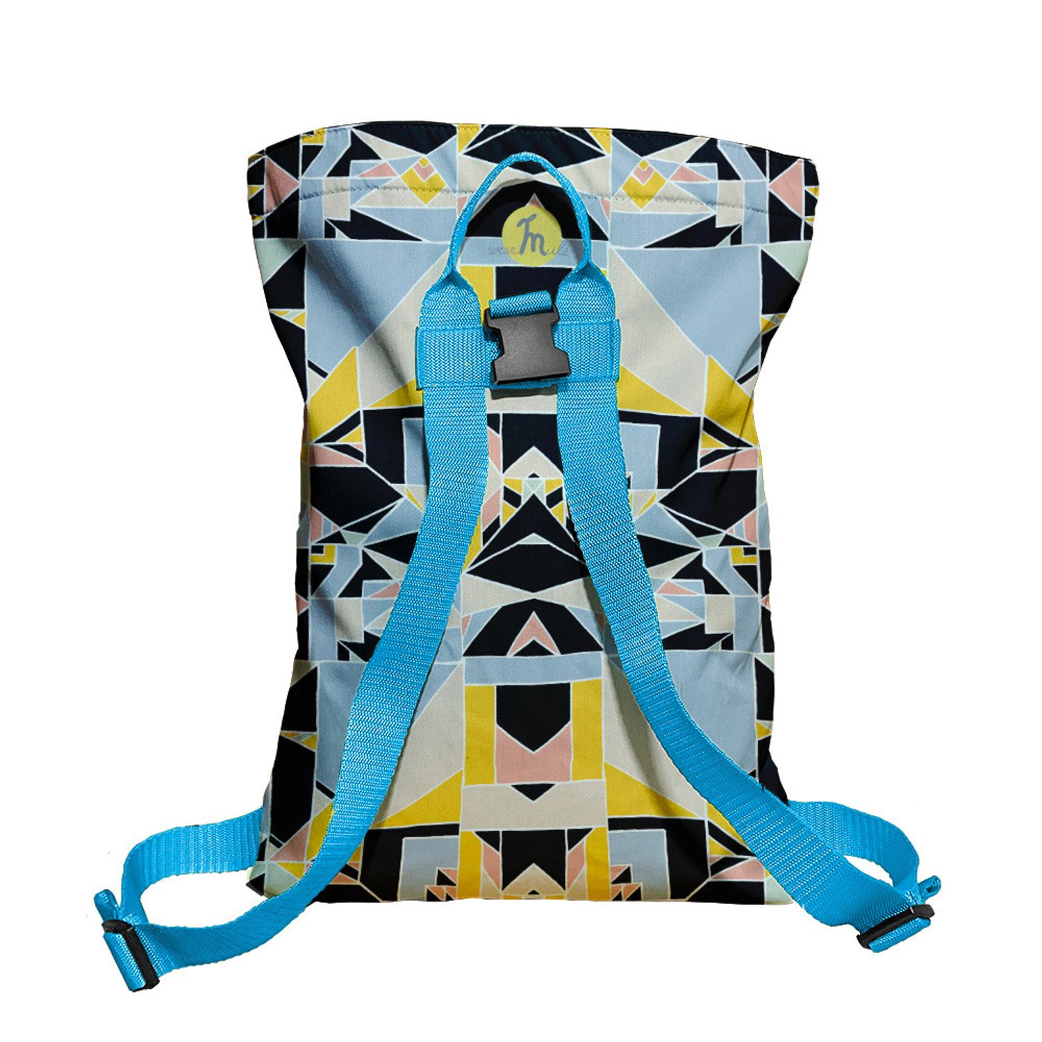 Rucsac Handmade tip Backpack, Patrate Color in Stroboscop, Multicolor, 45x37 cm fotografia produsului View 4 L