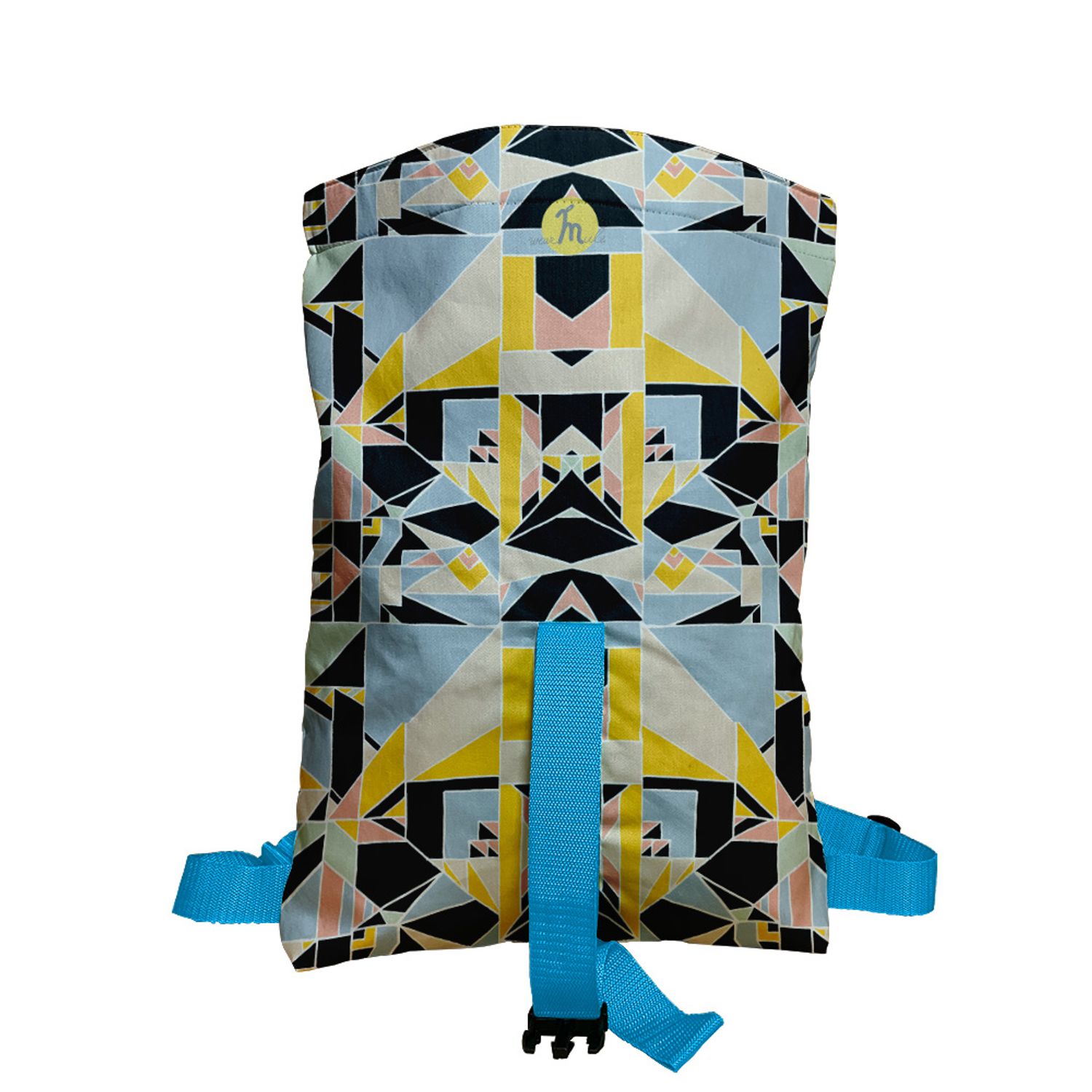 Rucsac Handmade tip Backpack, Patrate Color in Stroboscop, Multicolor, 45x37 cm fotografia produsului View 3 L
