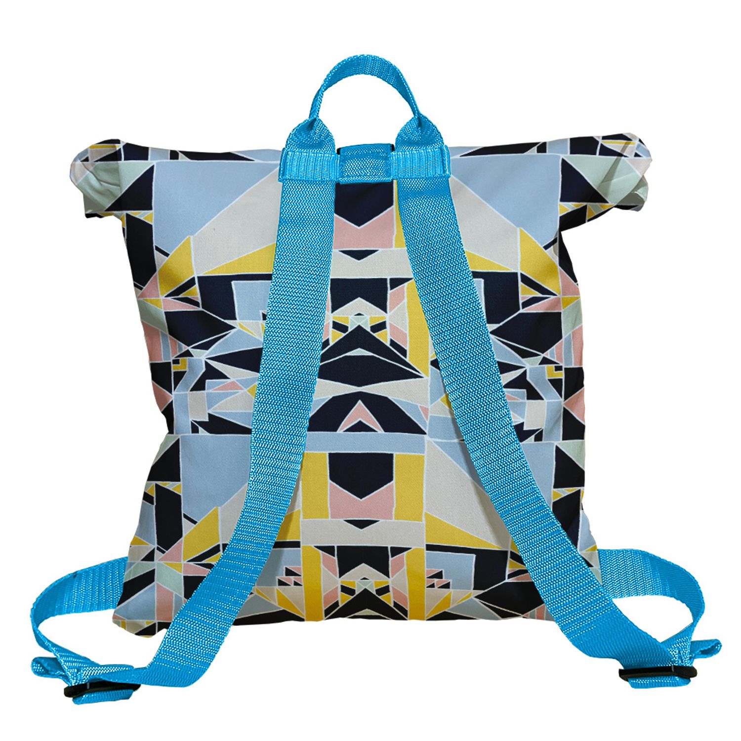 Rucsac Handmade tip Backpack, Patrate Color in Stroboscop, Multicolor, 45x37 cm fotografia produsului View 2 L