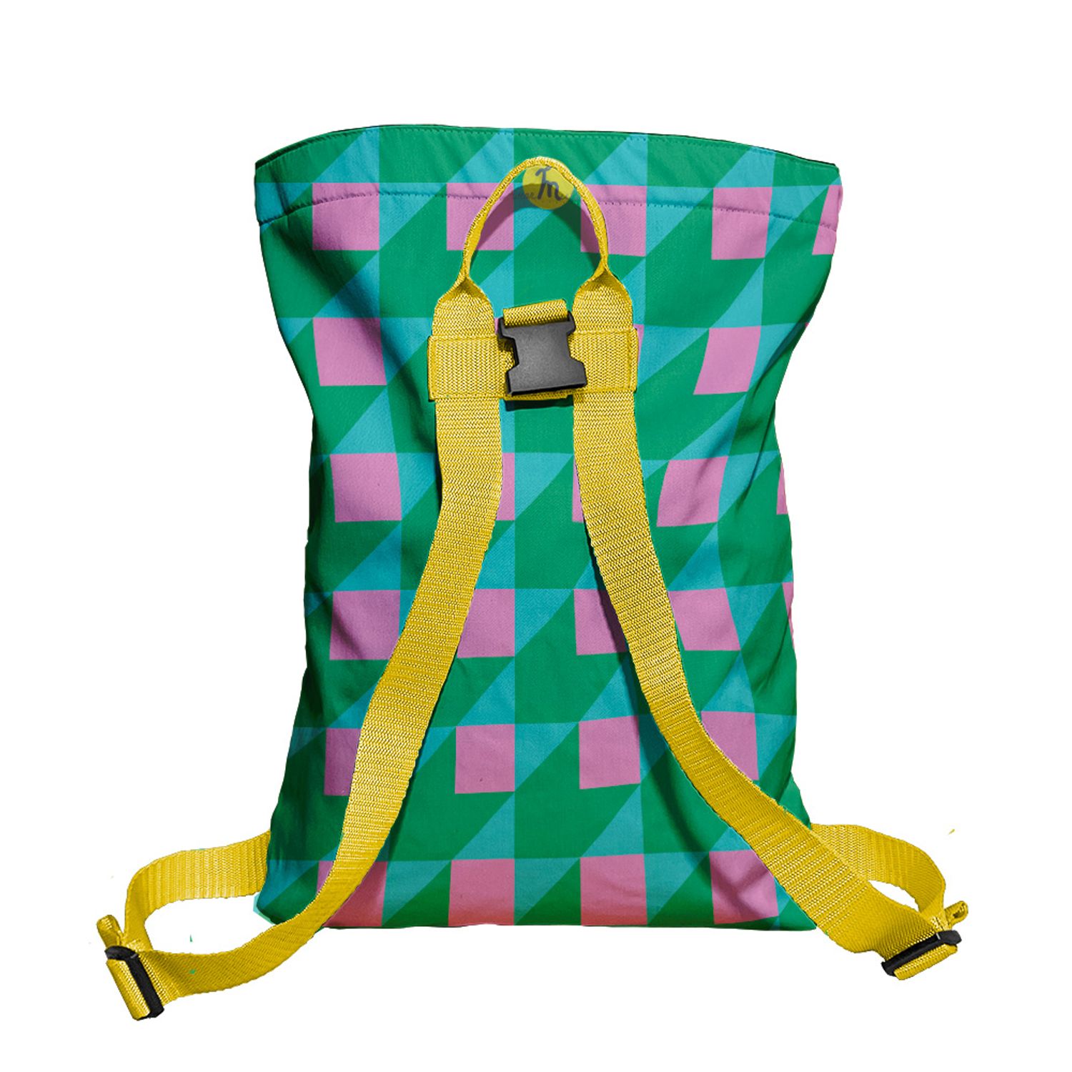 Rucsac Handmade Backpack Abstract, Patrate si Volume, Multicolor, 45x37 cm fotografia produsului View 4 L