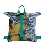 Rucsac Handmade tip Backpack, Fum Galben Abstract, Multicolor, 45x37 cm fotografia produsului