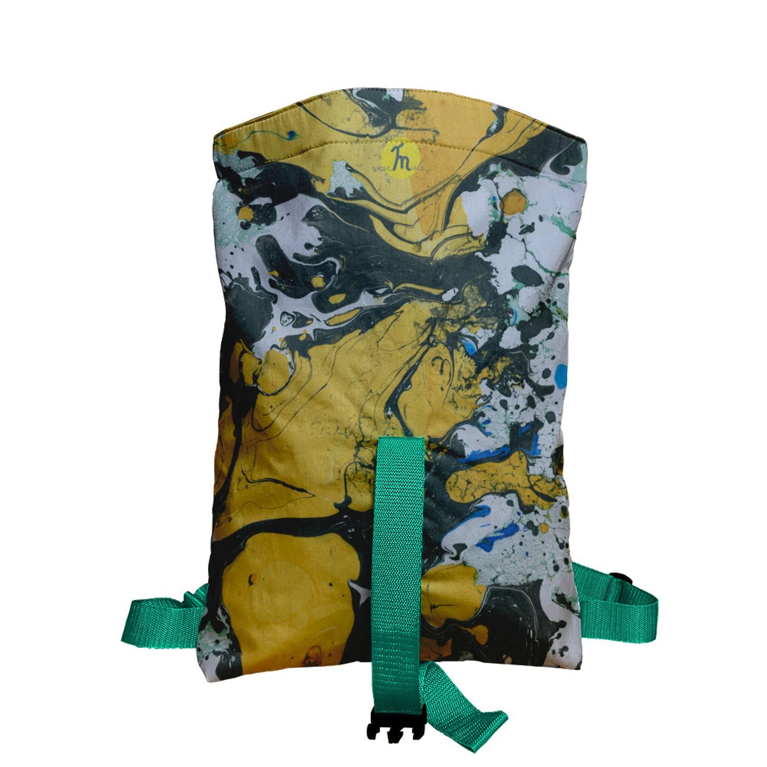 Rucsac Handmade tip Backpack, Fum Galben Abstract, Multicolor, 45x37 cm fotografia produsului View 3 L