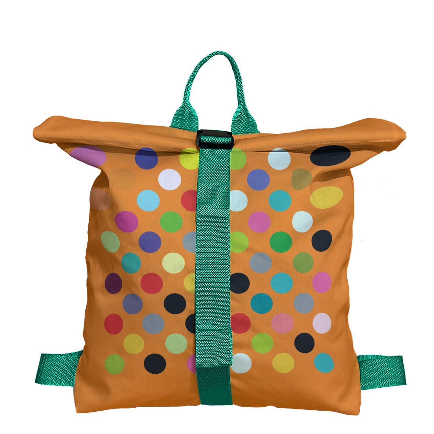 Rucsac Handmade Backpack Abstract, Buline Colorate, Multicolor, 45x37 cm fotografia produsului