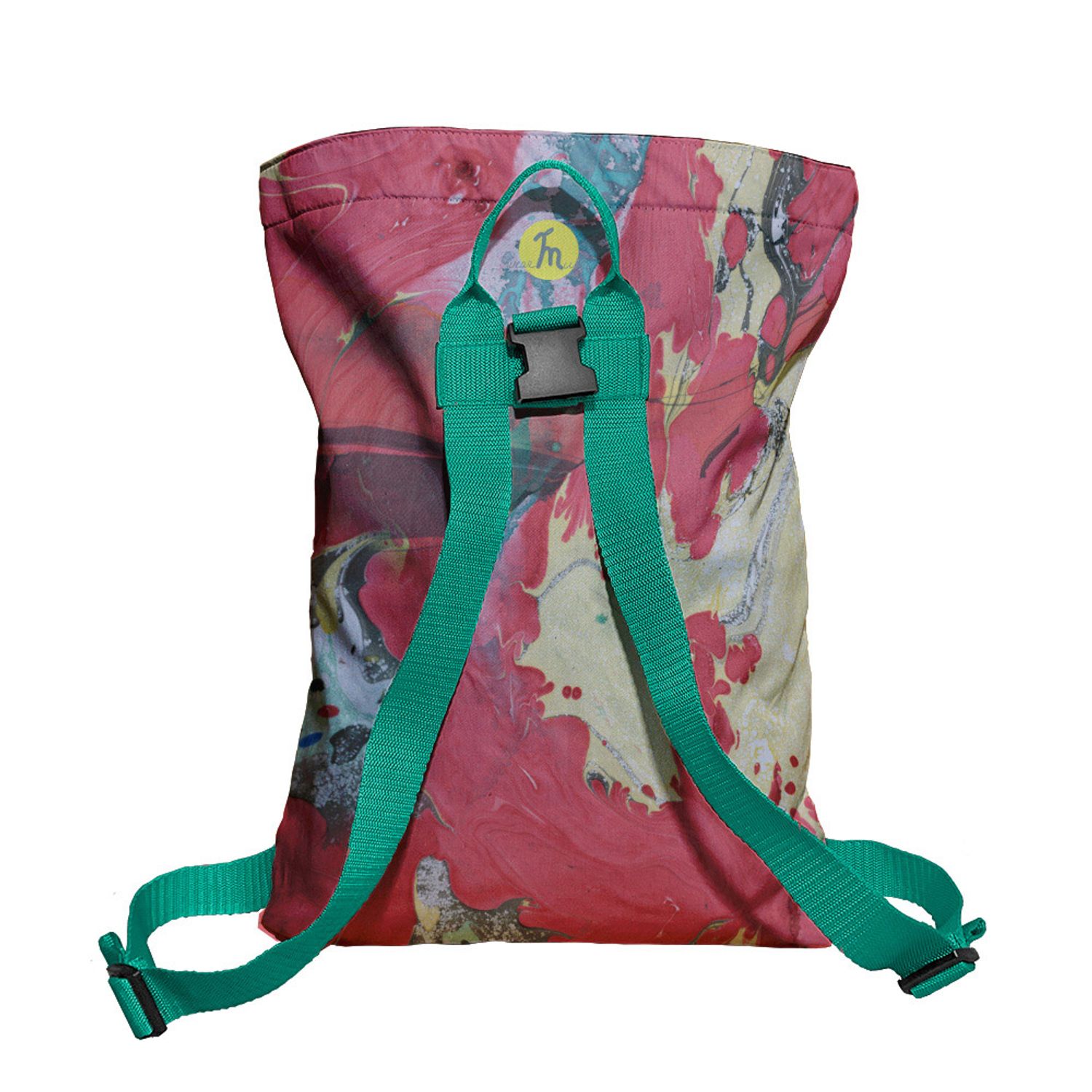 Rucsac Handmade tip Backpack, Rosu Intens Abstract, Multicolor, 45x37 cm fotografia produsului View 4 L