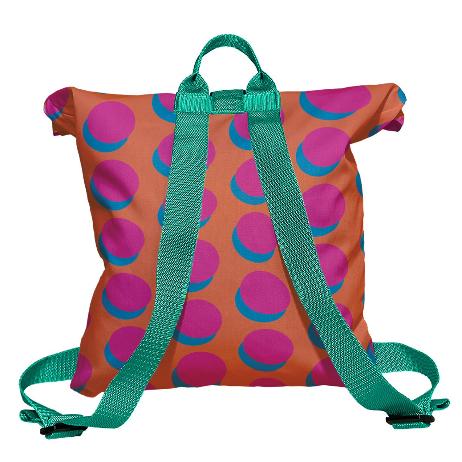 Rucsac Handmade Backpack Abstract, Cercuri Mari, Multicolor, 45x37 cm fotografia produsului View 2 L