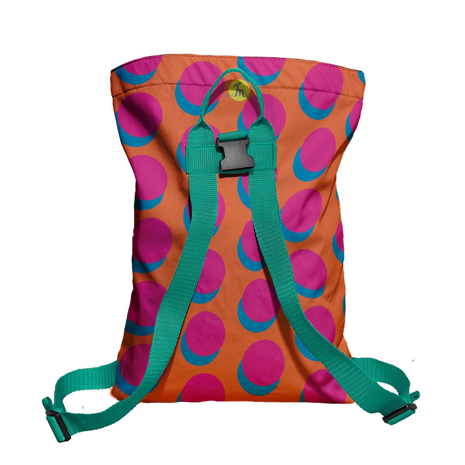 Rucsac Handmade Backpack Abstract, Cercuri Mari, Multicolor, 45x37 cm fotografia produsului View 4 L