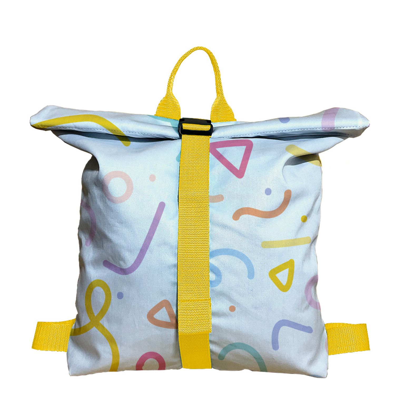 Rucsac Handmade Backpack Abstract, Forme Desen de Copii, Multicolor, 45x37 cm fotografia produsului