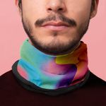 Esarfa Circulara tip Guler Handmade cu Polar pentru Vreme Rece, Abstract Forme Abstracte, Multicolor, 60x25 cm fotografia produsului View 5 S