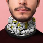 Esarfa Circulara tip Guler Handmade cu Polar pentru Vreme Rece, Pisici cu Galben, Multicolor, 60x25 cm fotografia produsului View 5 S