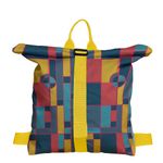 Rucsac Handmade tip Backpack, Desen Geometric Colori Copii, Multicolor, 45x37 cm fotografia produsului