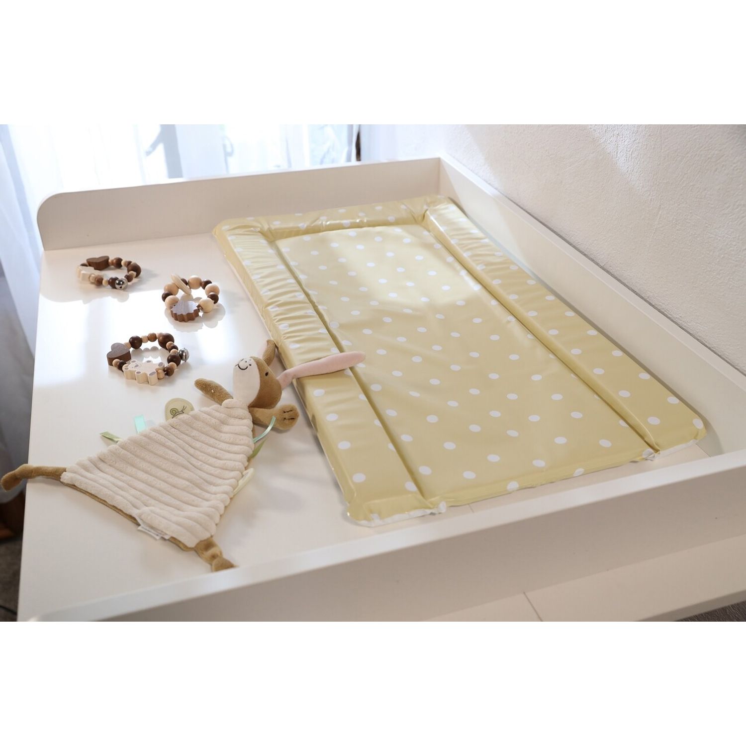 Saltea infasat M, 38x70 cm, Beige Polka Dot fotografia produsului