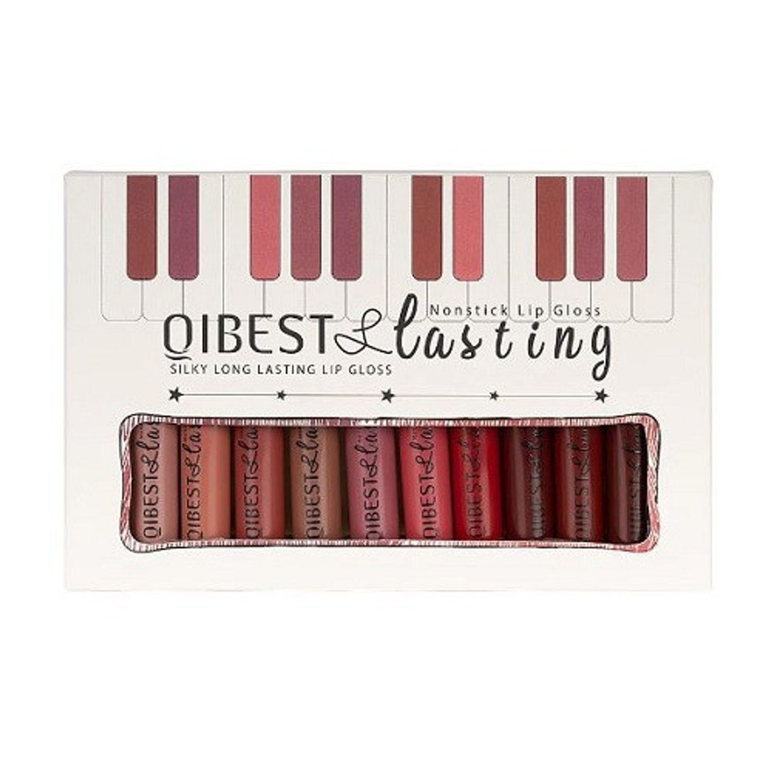 Set 12 Rujuri Lichide Mate, Qibest, Silky Long Lasting, Multicolor, 01 fotografia produsului View 3 L