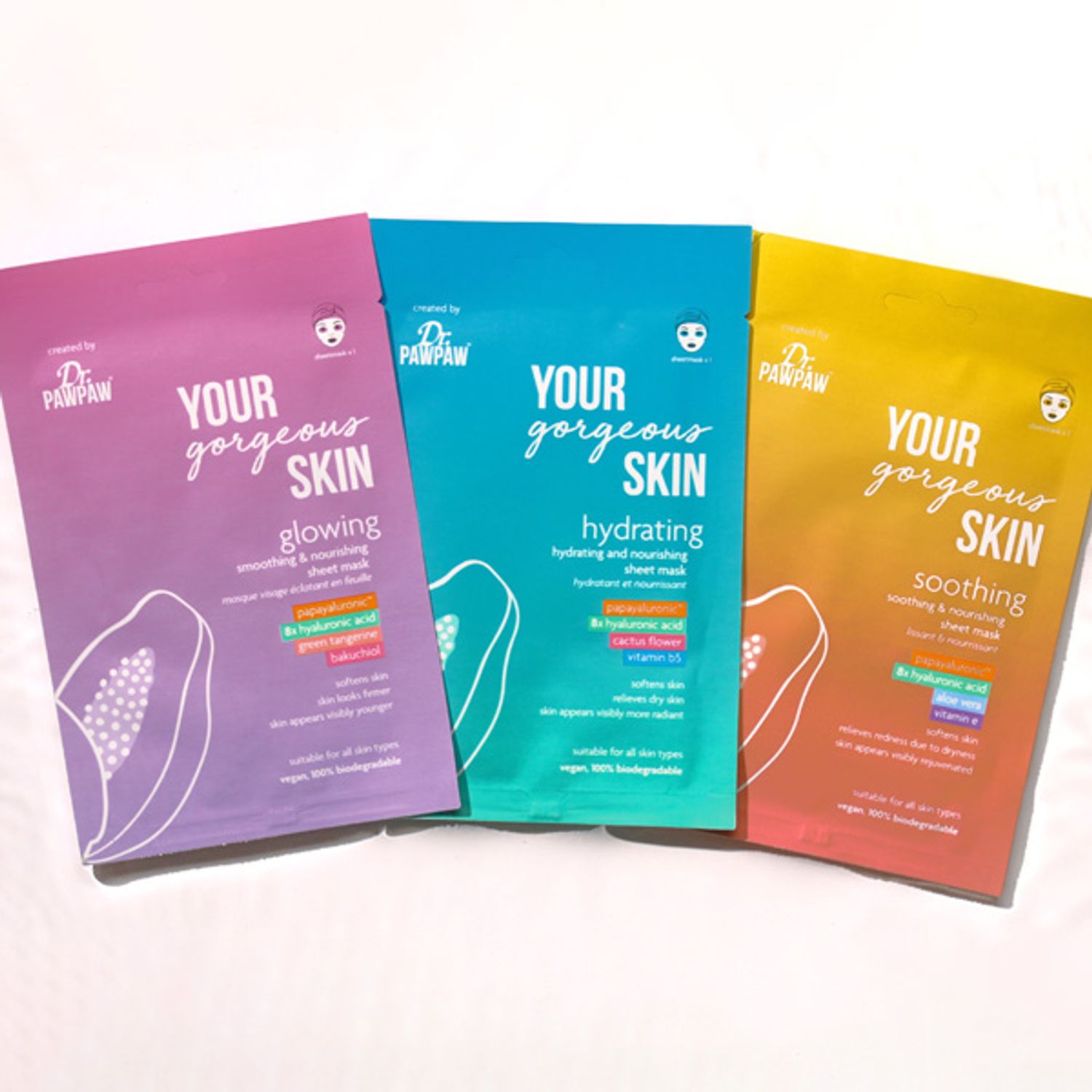 Masca faciala servetel Dr. PawPaw Your Gorgeous Skin, cu Papayaluronic, vegana, hidratanta, 25 ml fotografia produsului View 3 L