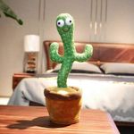 Jucarie interactiva SIKS Cactus Vorbitor, Danseaza, Imita, Canta, Educativ, 32 cm, cu USB, Fular, Palarie Bej fotografia produsului View 5 S