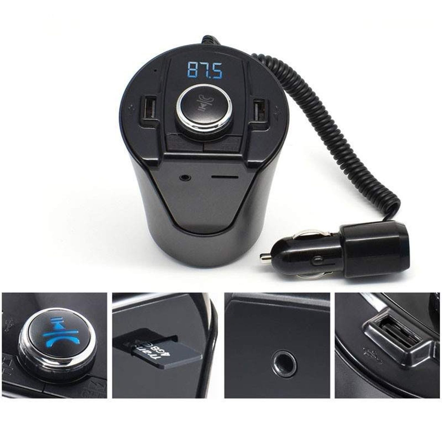 Modulator SIKS&reg; auto multifunctional, dual USB, intrare AUX, FM, Bluetooth, culoare negru fotografia produsului View 4 L