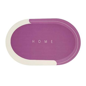 Covor De Baie Antiderapant SIKS, Model „Home”, Oval, 57 X 38 Cm, Rose