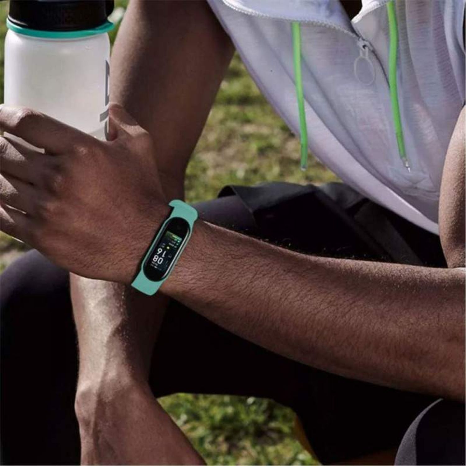 Bratara fitness SIKS&reg; bluetooth, pedometru, notificari, model M5, verde fotografia produsului View 5 L