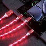Cablu Incarcare Telefon 3 in 1 SIKS, USB la Micro / Type C / Lightning 1.1m, Rosu fotografia produsului View 4 S