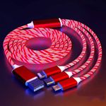 Cablu Incarcare Telefon 3 in 1 SIKS, USB la Micro / Type C / Lightning 1.1m, Rosu fotografia produsului View 5 S