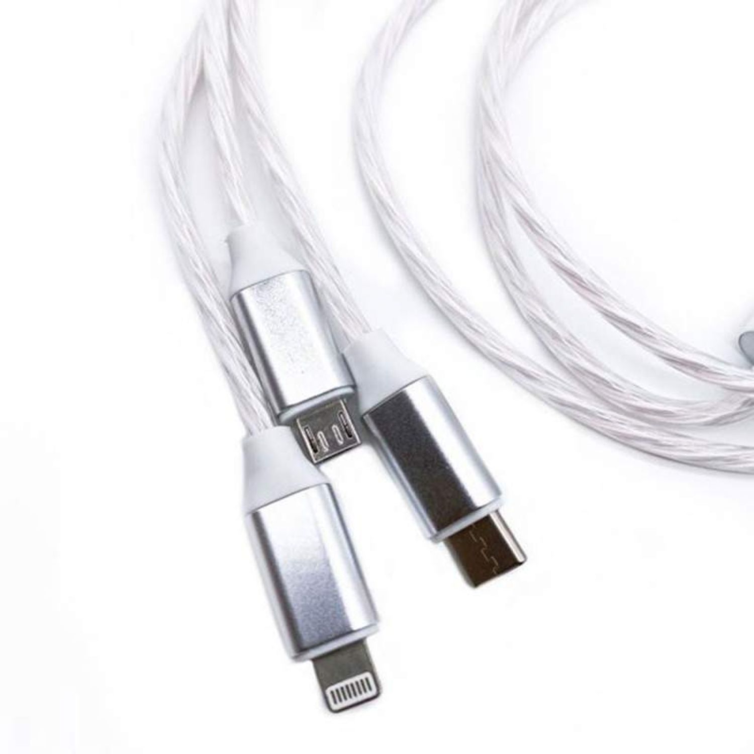 Cablu Incarcare Telefon 3 in 1 SIKS, USB la Micro / Type C / Lightning 1.1m, Gri fotografia produsului View 3 L