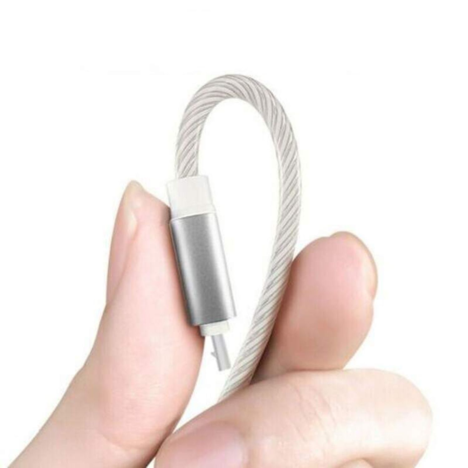 Cablu Incarcare Telefon 3 in 1 SIKS, USB la Micro / Type C / Lightning 1.1m, Gri fotografia produsului View 5 L
