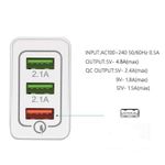 Conector SIKS 3 port-uri USB micro Pentru Telefon, Adaptor retea, Alb fotografia produsului View 3 S
