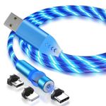 Cablu de incarcare 3in1 SIKS, magnetic, Lightning, Micro-USB, Type-C, Albastru fotografia produsului View 2 S