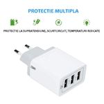 Conector SIKS 3 port-uri USB micro Pentru Telefon, Adaptor retea, Alb fotografia produsului View 2 S