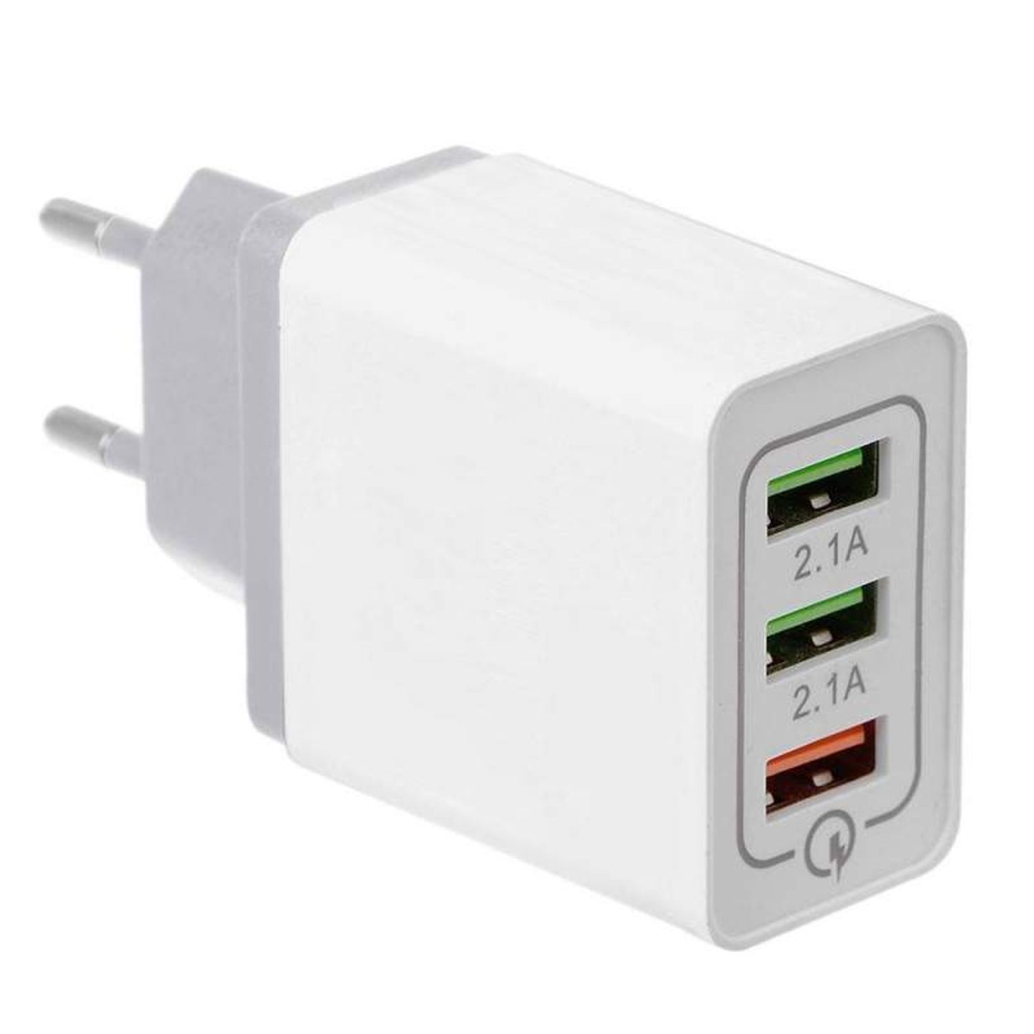 Conector SIKS 3 port-uri USB micro Pentru Telefon, Adaptor retea, Alb fotografia produsului