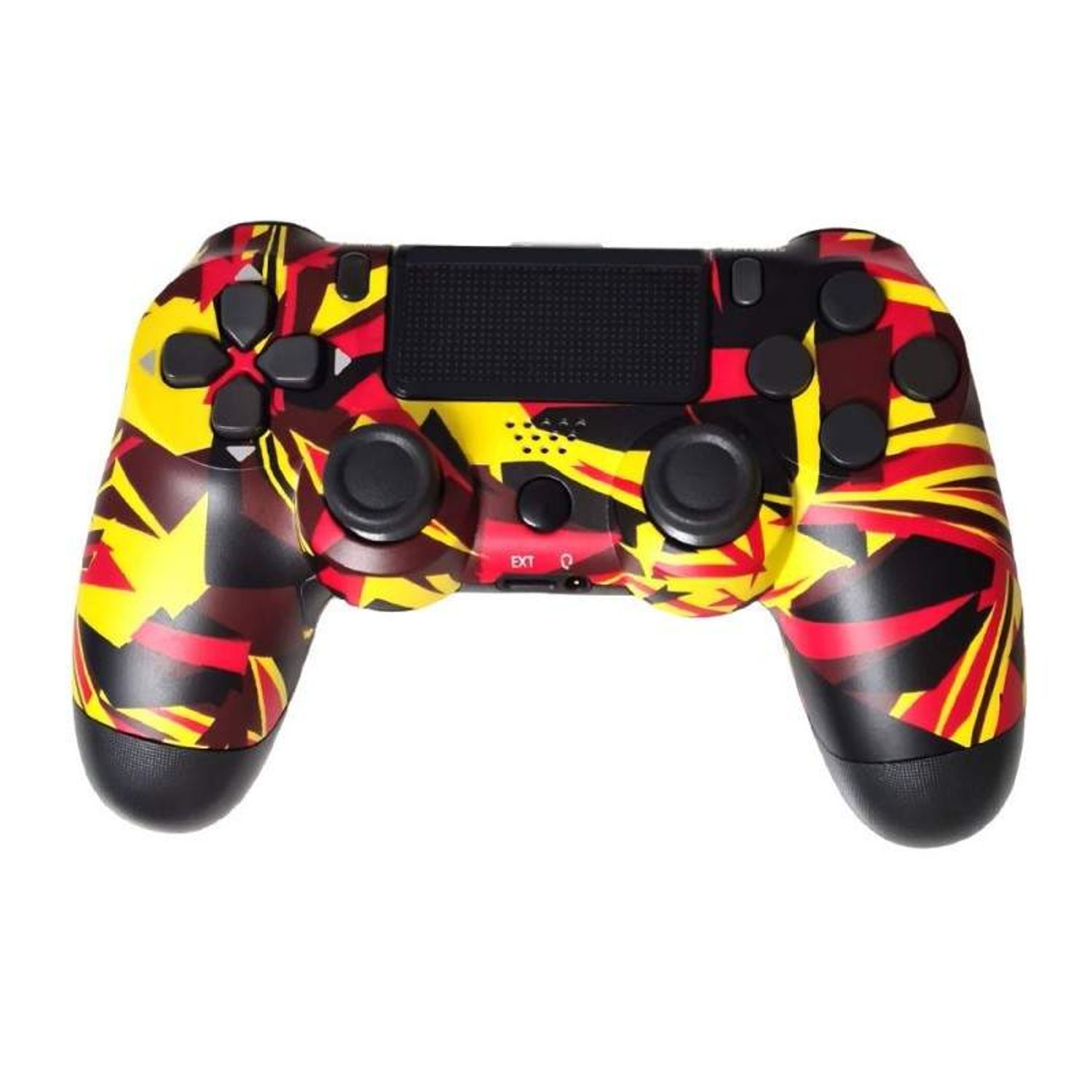 Controller compatibil PS4 SIKS, fara fir, wireless, Incarcare USB, Graffiti Galben, Model 3 fotografia produsului