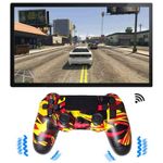 Controller compatibil PS4 SIKS, fara fir, wireless, Incarcare USB, Graffiti Galben, Model 3 fotografia produsului View 3 S