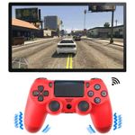 Controller SIKS compatibil PS4, fara fir, wireless, cablu USB, Rosu fotografia produsului View 4 S
