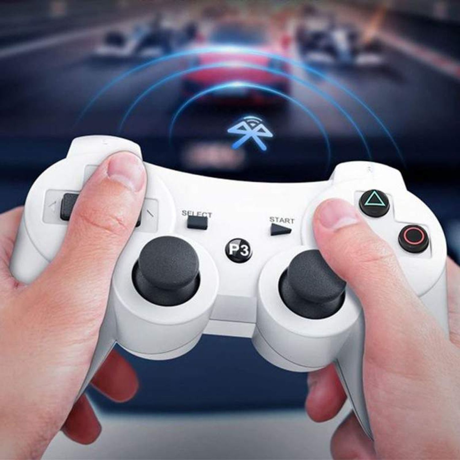 Controler Wireless SIKS PSIII, de Joc, Alb fotografia produsului View 4 L