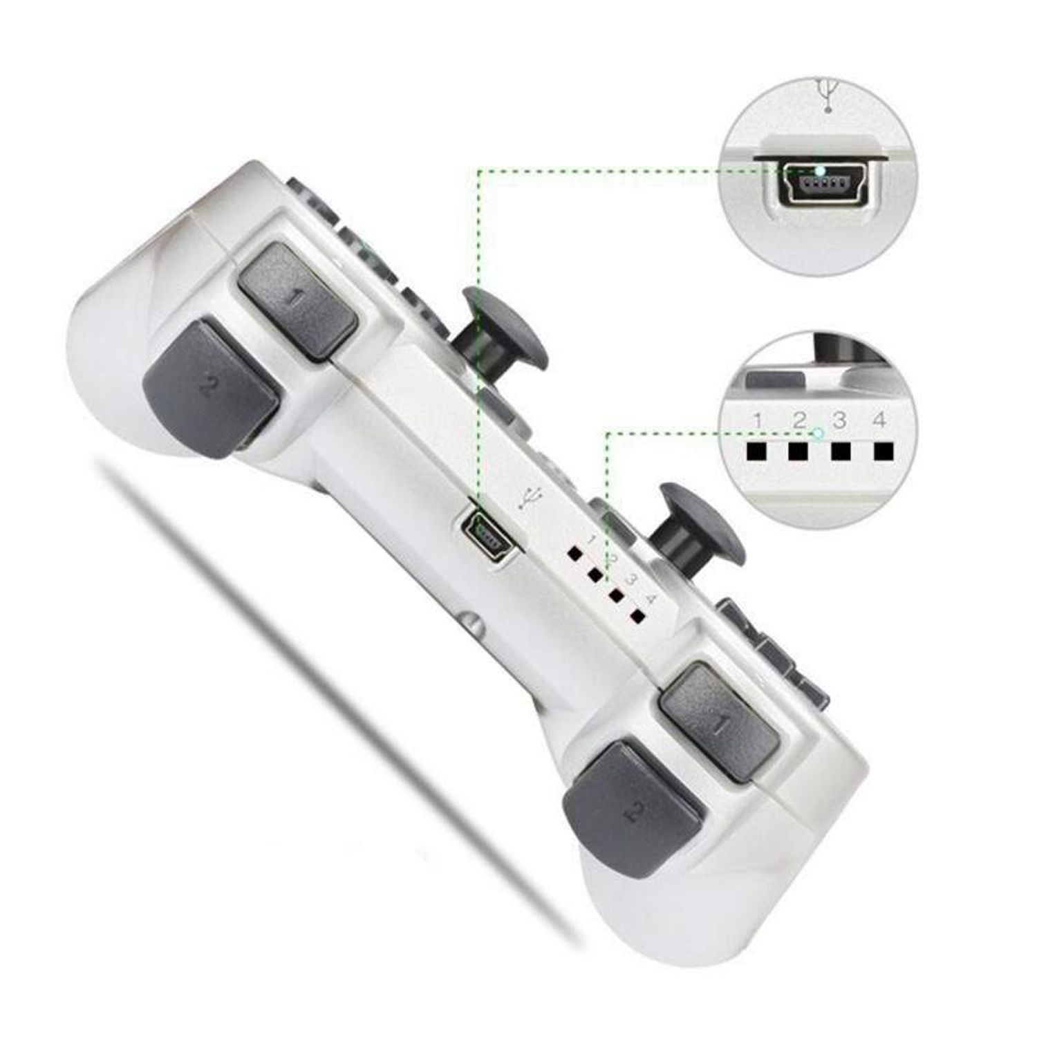 Controler Wireless SIKS PSIII, de Joc, Alb fotografia produsului View 2 L