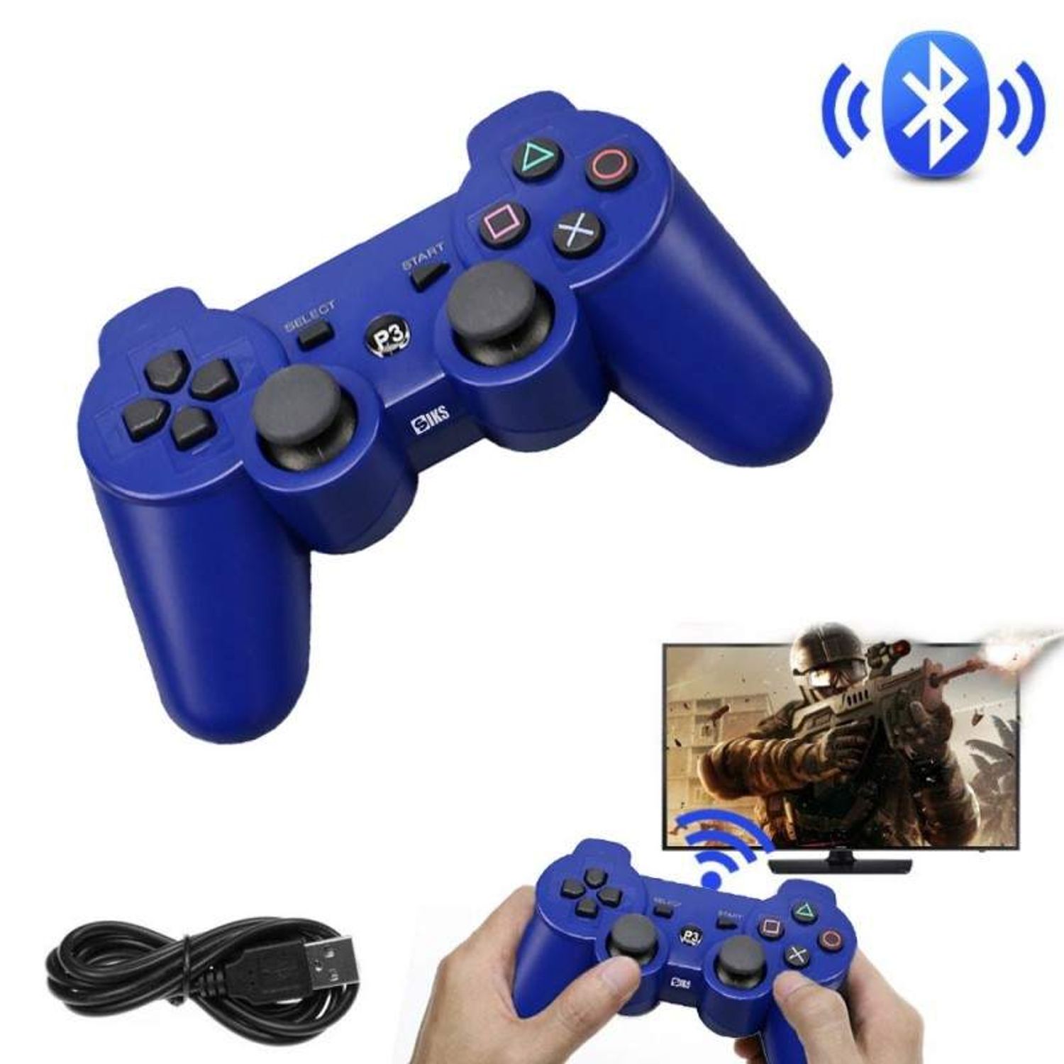 Controler Wireless SIKS PSIII, de Joc, Albastru fotografia produsului View 2 L